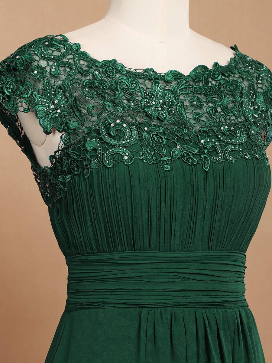 Lacey Chiffon Evening Party Gown