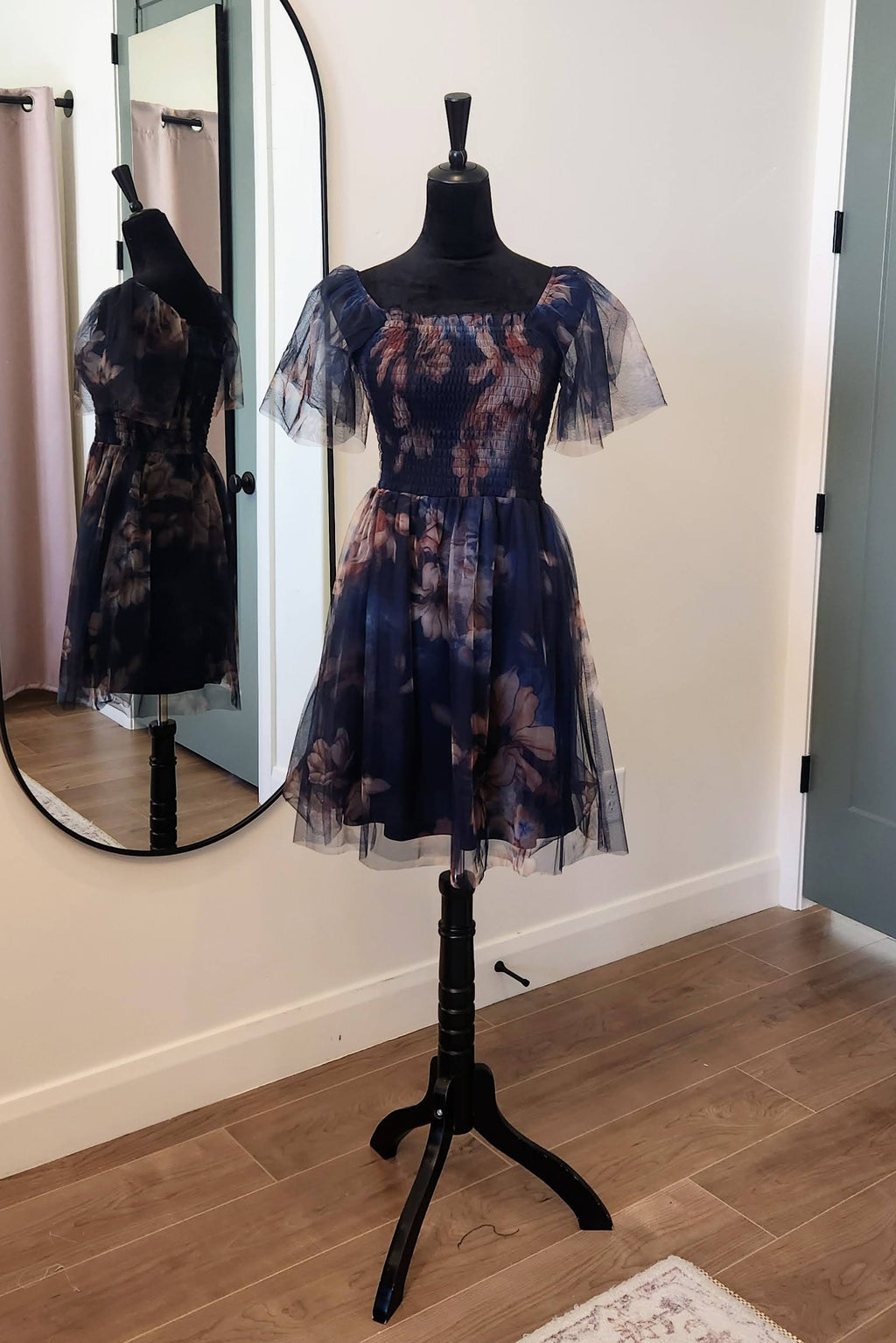 Baltic Born Tivoli Short Navy Printed Dress