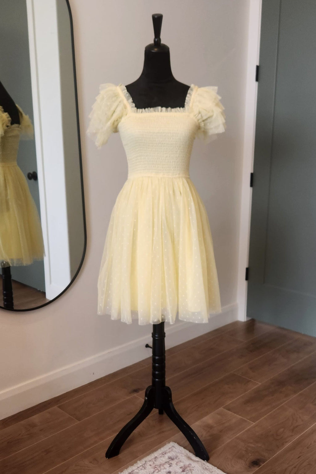 JessaKae Yellow Swiss Dot Dress