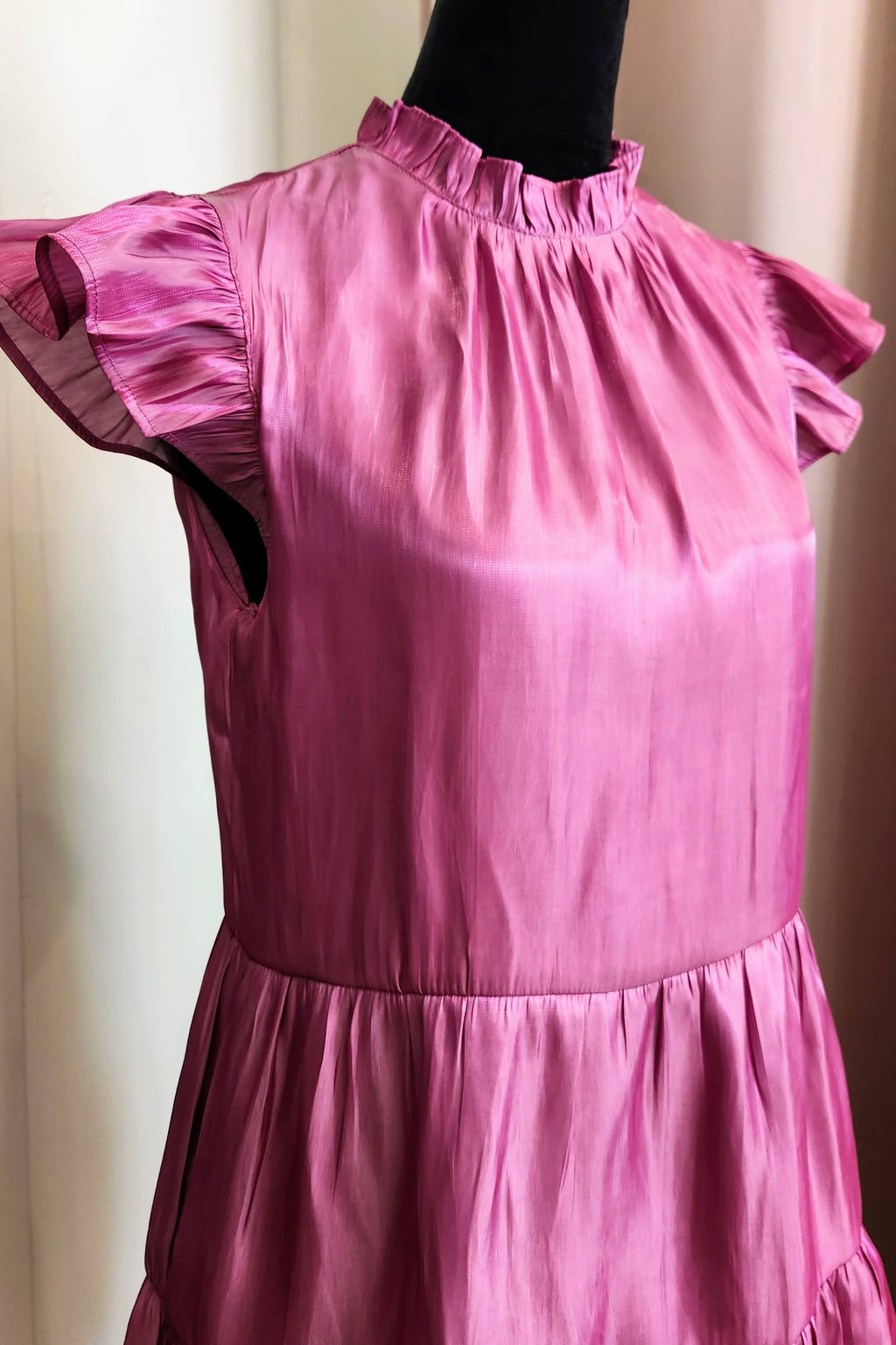 Tiered Flutter Sleeve Short Dress