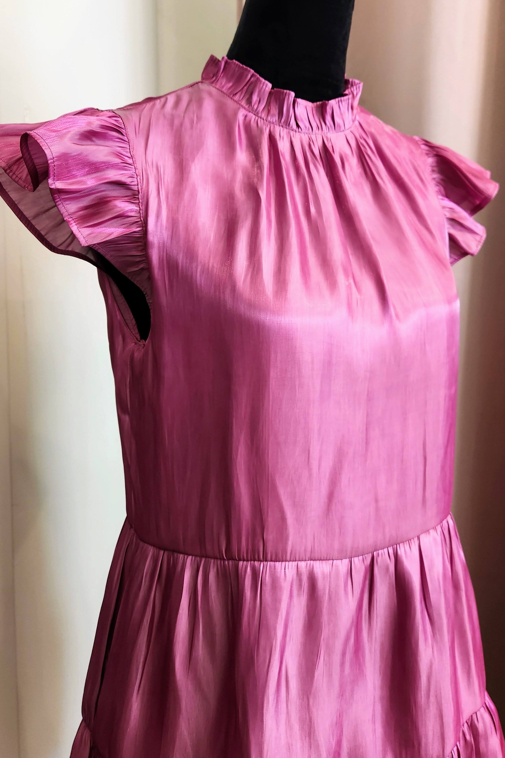 Tiered Flutter Sleeve Short Dress