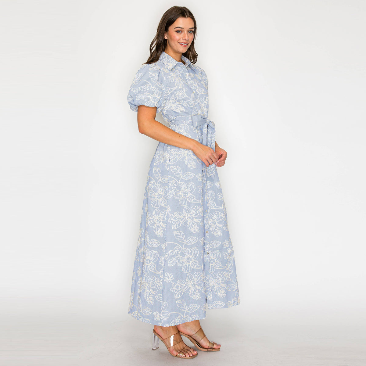 Bluebell Garden Stripe Midi Dress - LWD3482