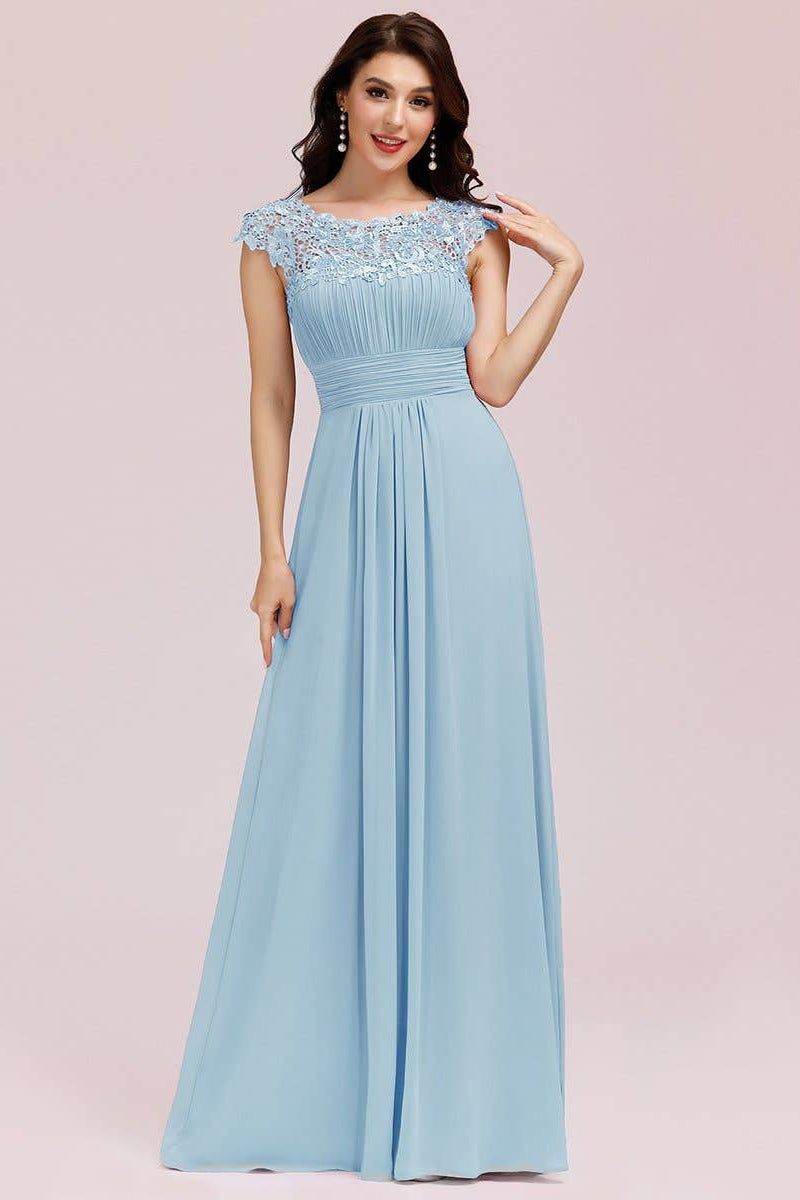 Lacey Chiffon Evening Party Gown