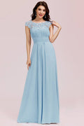 Lacey Chiffon Evening Party Gown