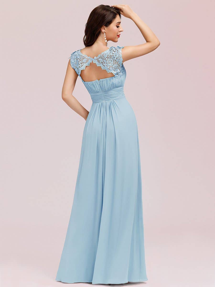 Lacey Chiffon Evening Party Gown