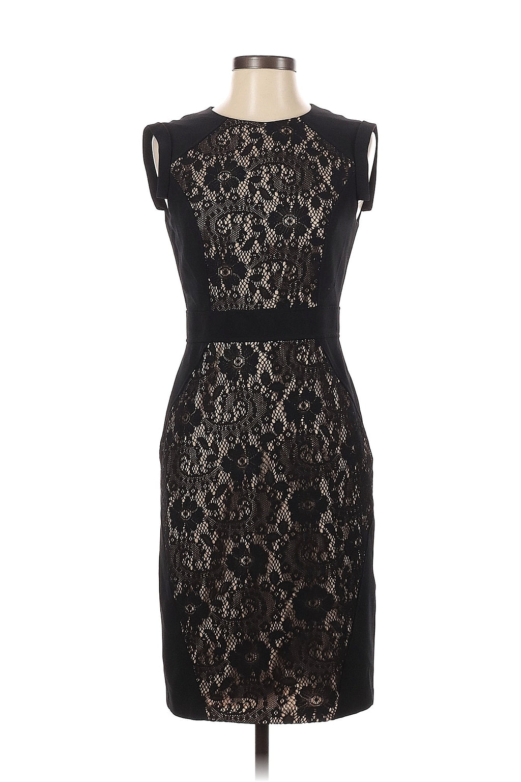 Adrianna Papell Black Lace Pencil Dress