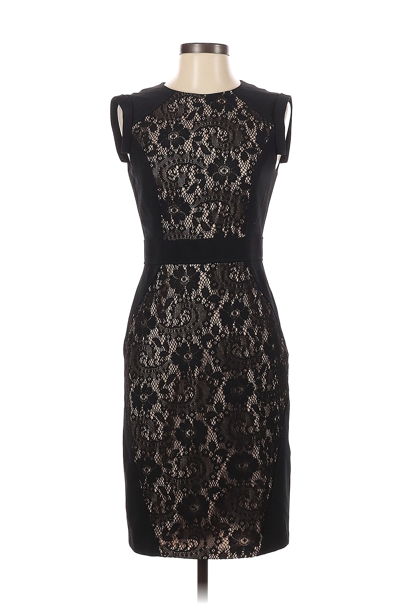 Adrianna Papell Black Lace Pencil Dress