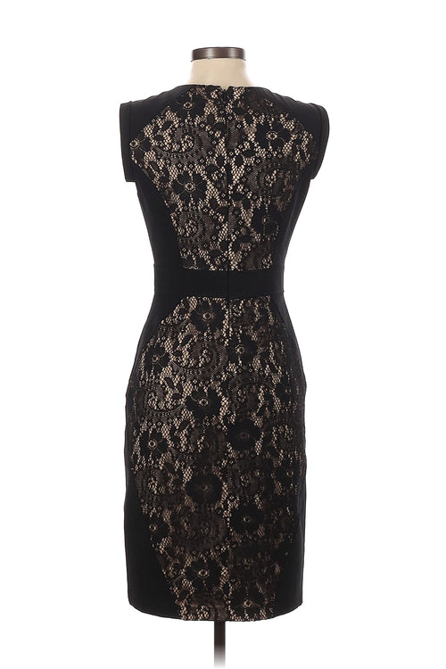 Adrianna Papell Black Lace Pencil Dress
