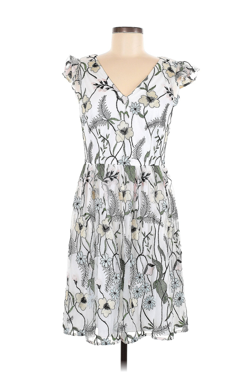 Adrianna Papell Floral Embroidered Dress