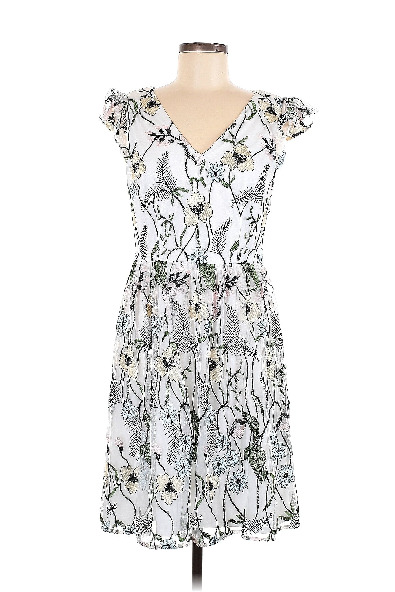 Adrianna Papell Floral Embroidered Dress