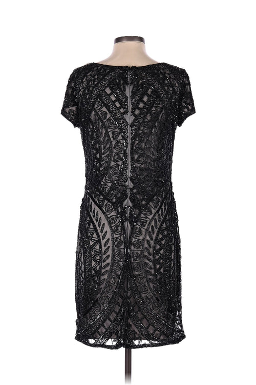 Adrianna Papell Black Beaded Coctail Dress
