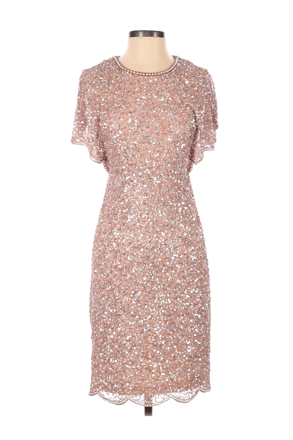 Adrianna Papell Blush Sequin Cocktail Dress