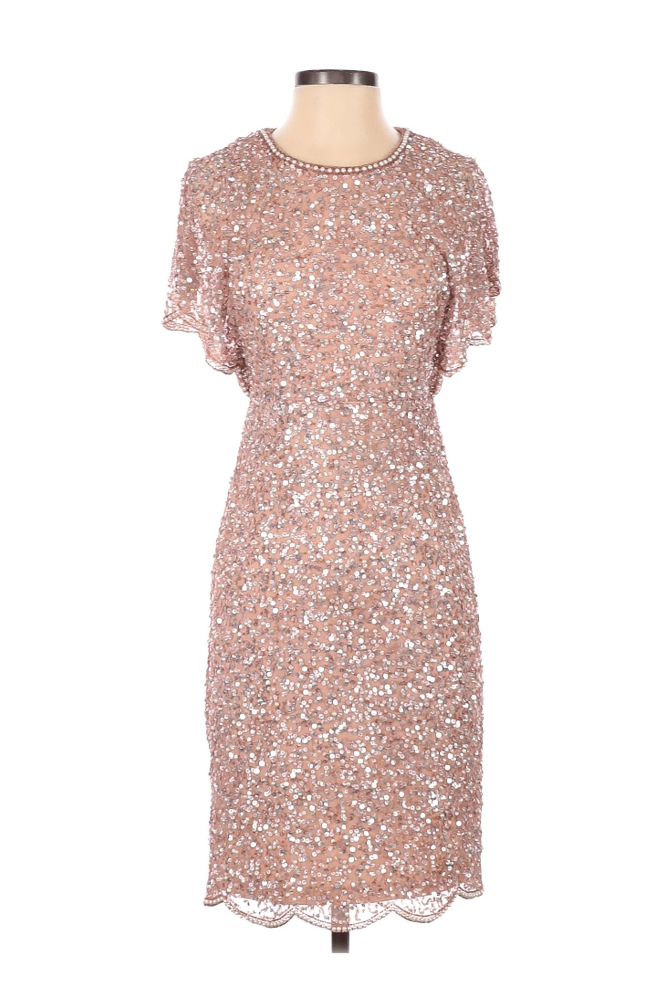Adrianna Papell Blush Sequin Cocktail Dress