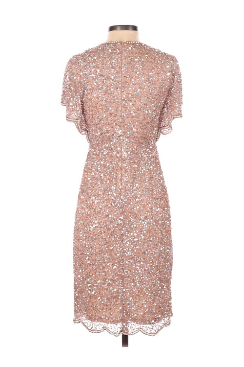 Adrianna Papell Blush Sequin Cocktail Dress