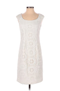 Adrianna Papell Off White Lace Shift Dress