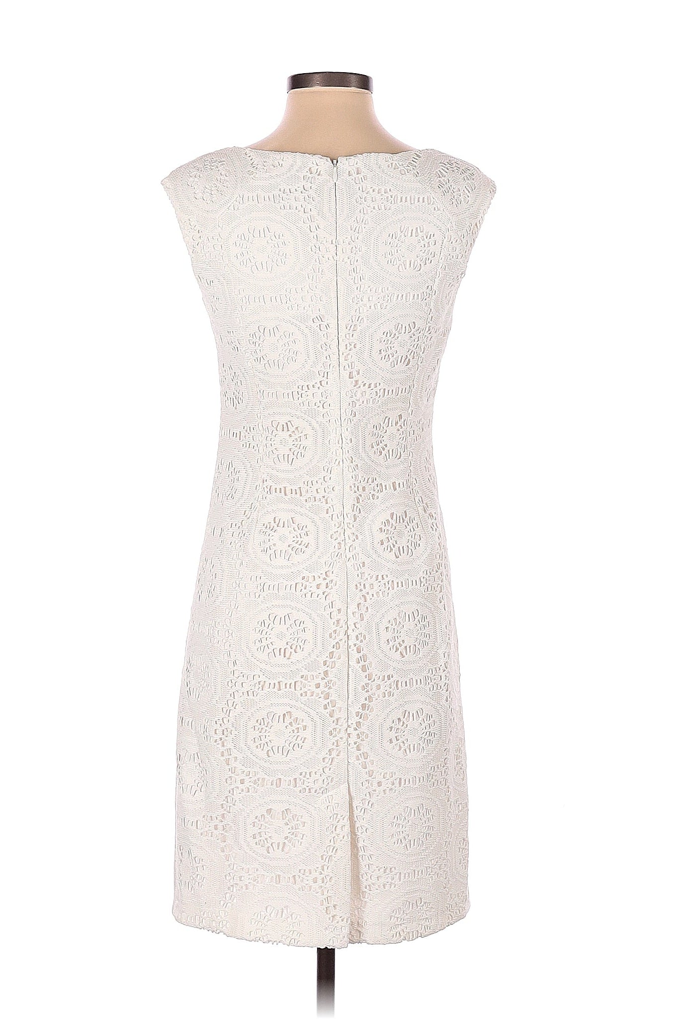 Adrianna Papell Off White Lace Shift Dress