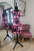 Pink & Black Sleeveless Shift Dress