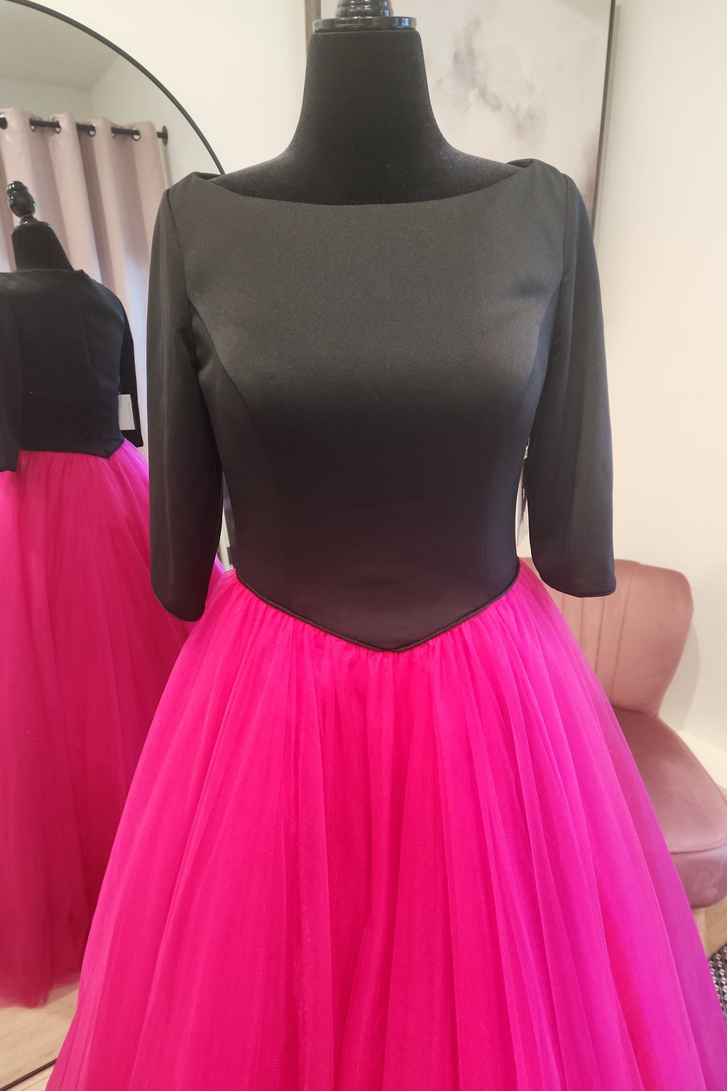 Madison James Black and pink ball gown