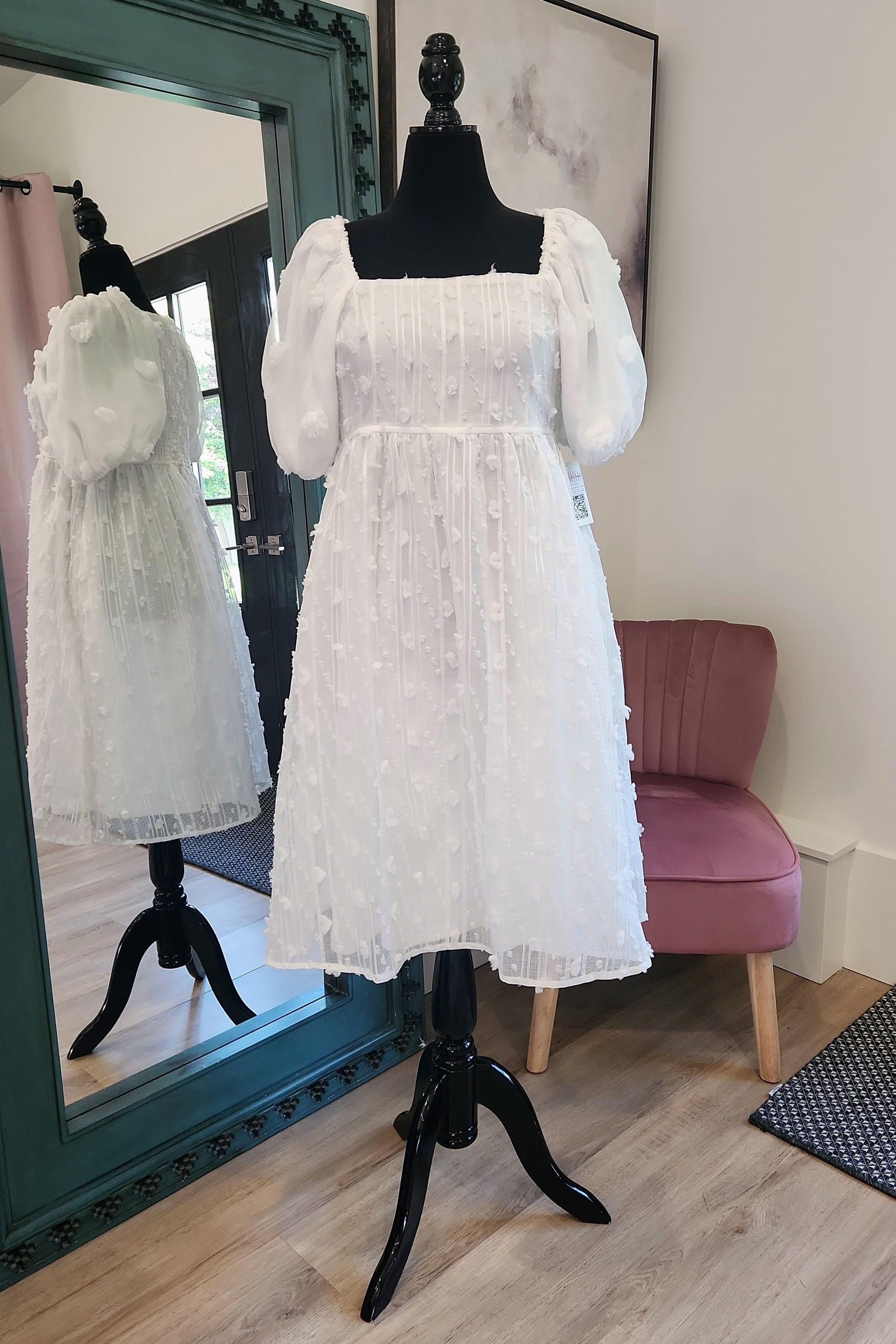 White Textured Dress