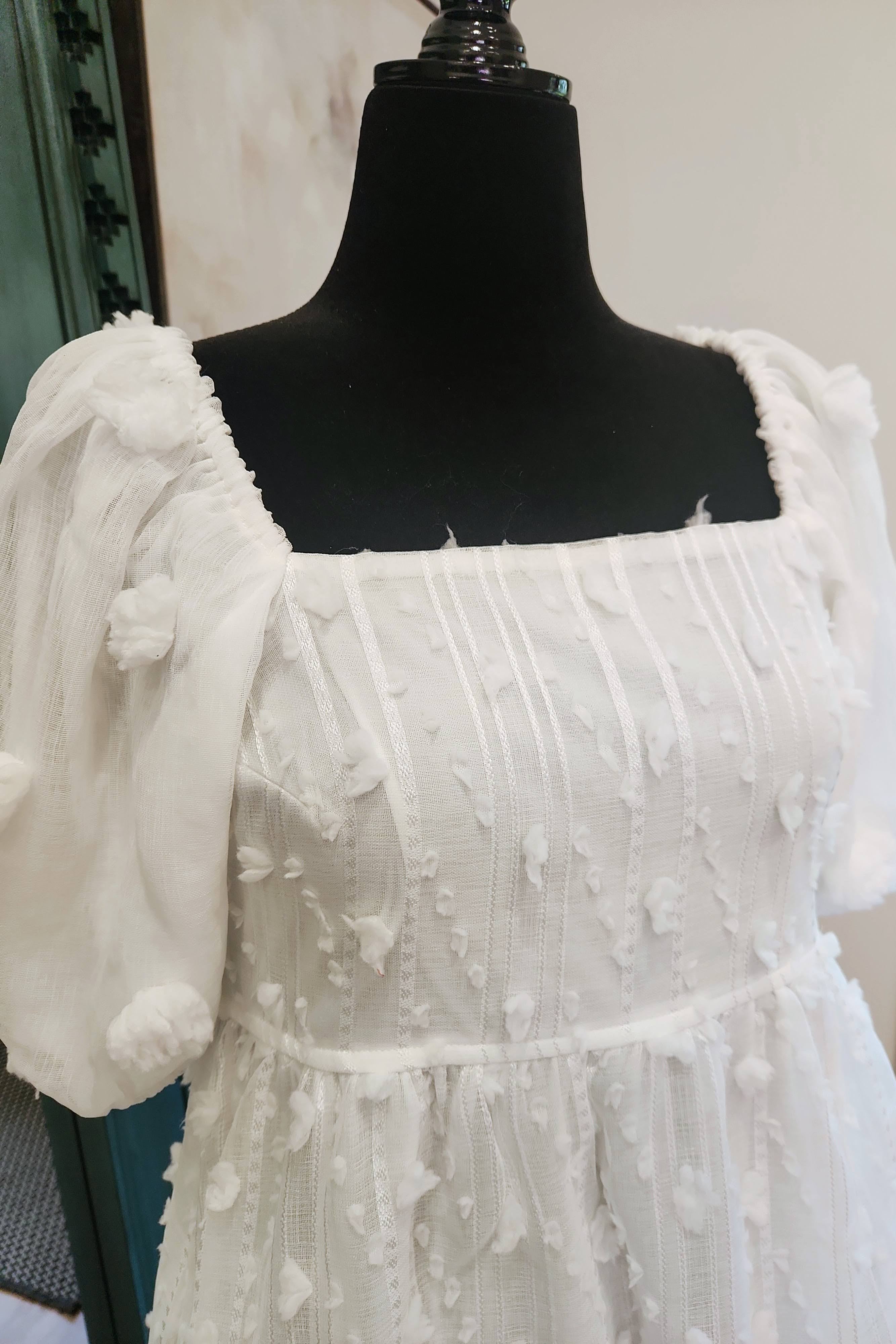 White Textured Dress