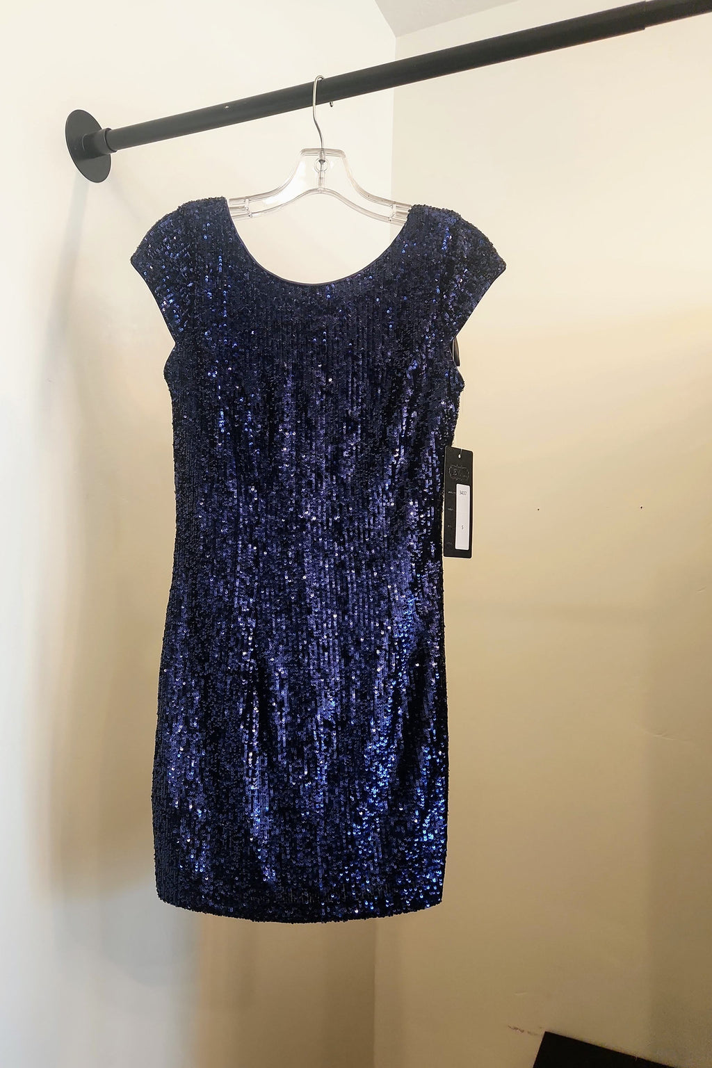 Navy Sequin Mini Dress
