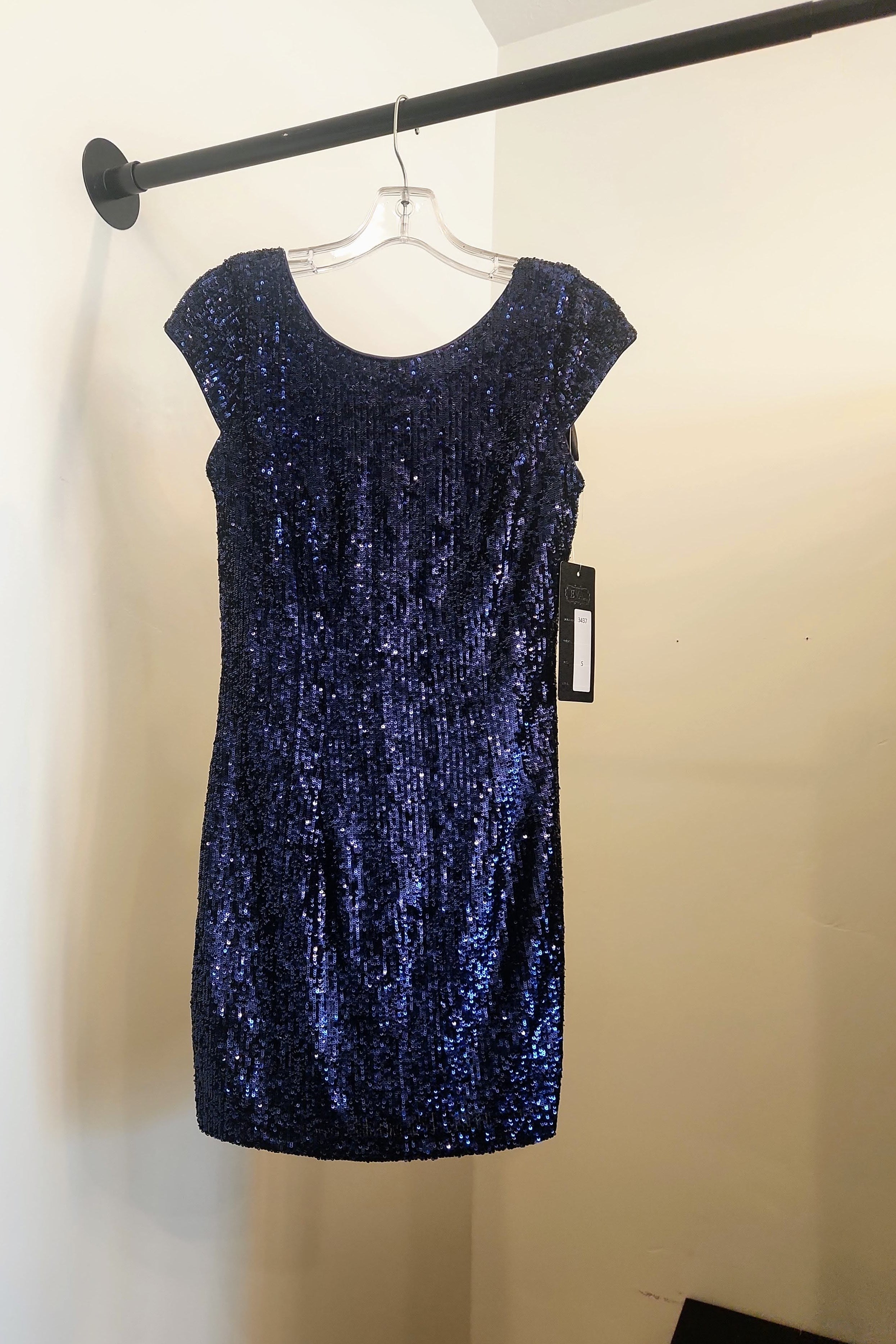 Navy Sequin Mini Dress