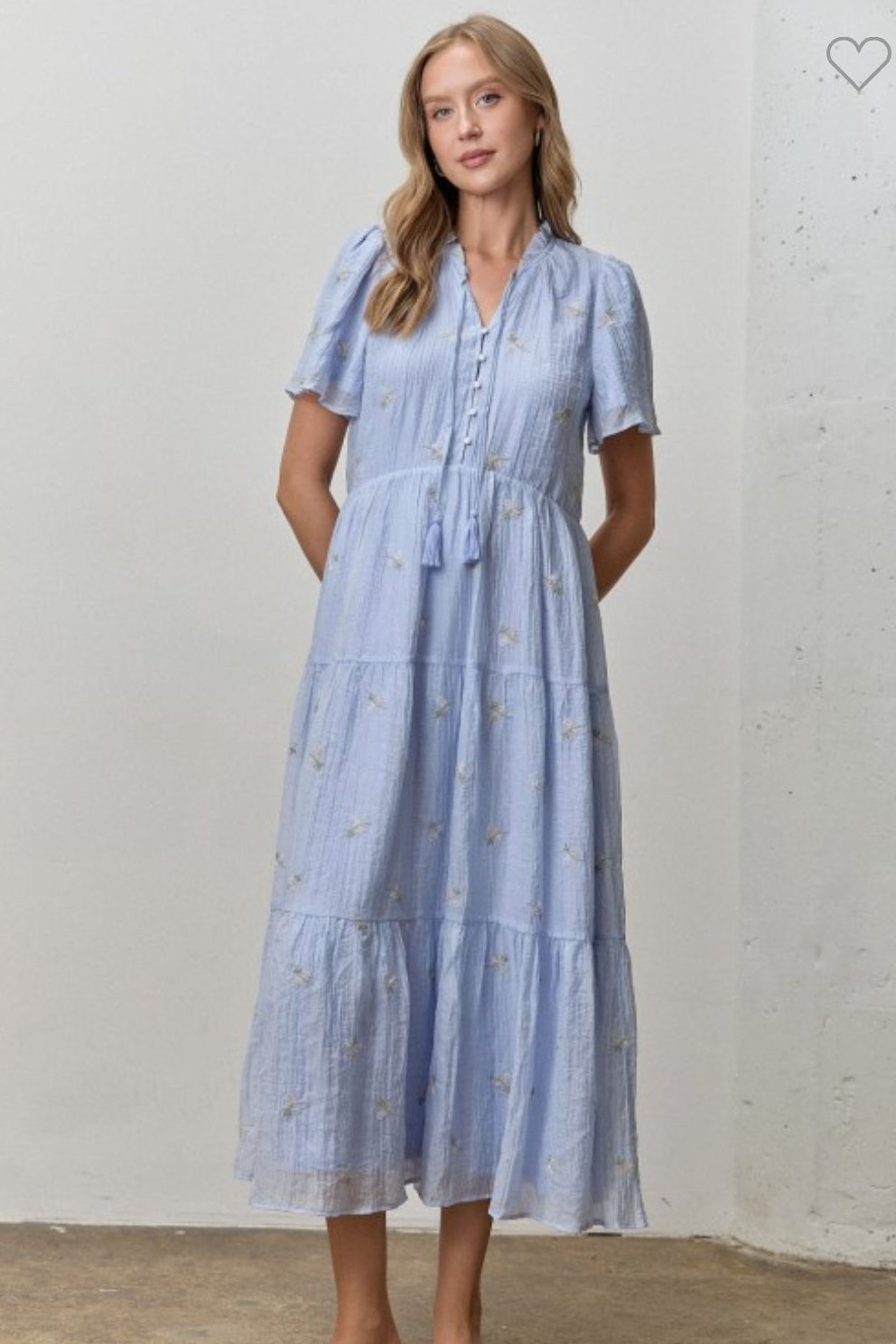 Floral Embroidered Midi Dress