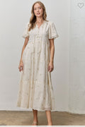 Floral Embroidered Midi Dress