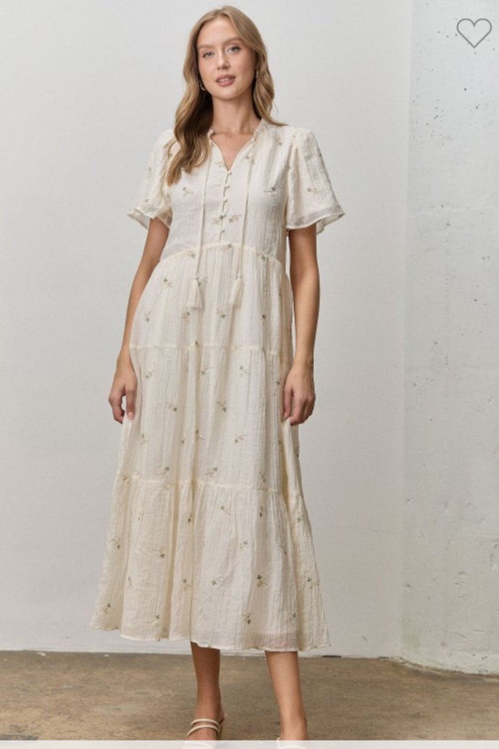 Floral Embroidered Midi Dress