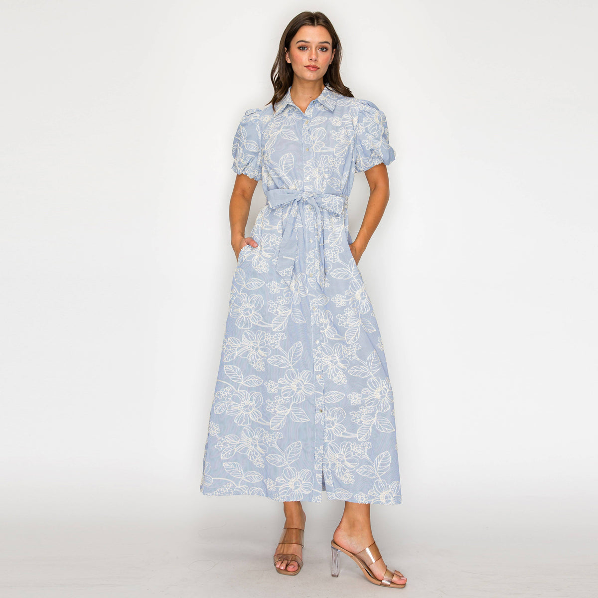 Bluebell Garden Stripe Midi Dress - LWD3482