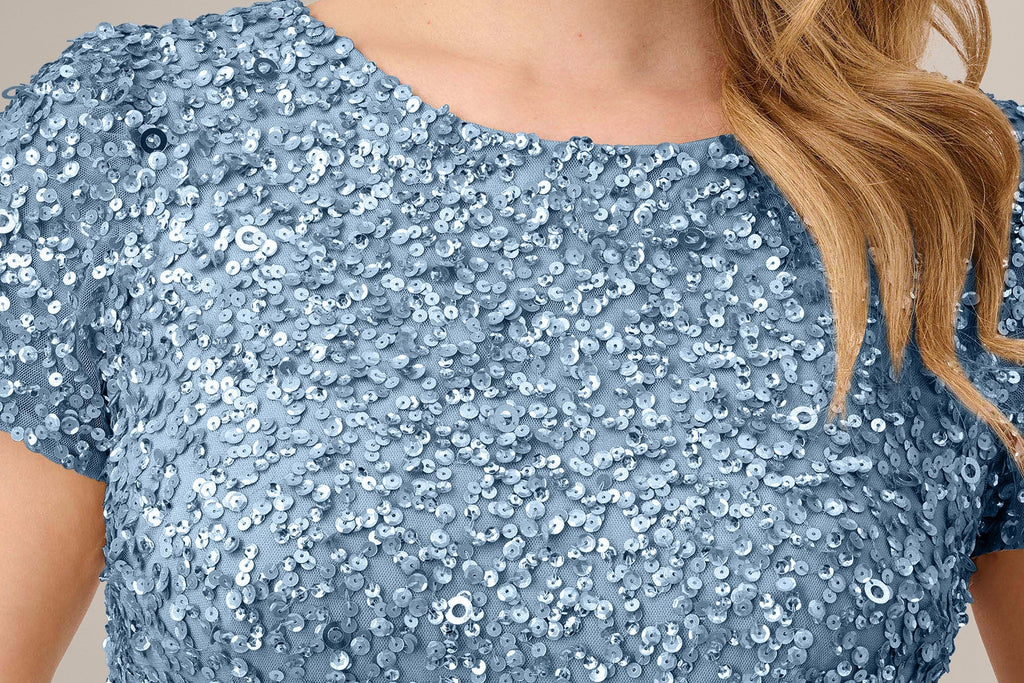 Scoop Back Sequin Gown