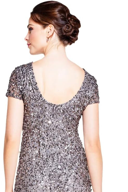 Scoop Back Sequin Gown