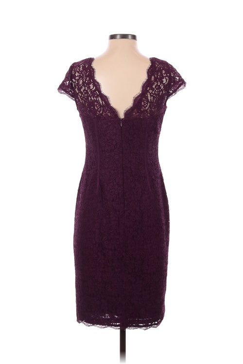 Adrianna Papell Purple Lace Dress