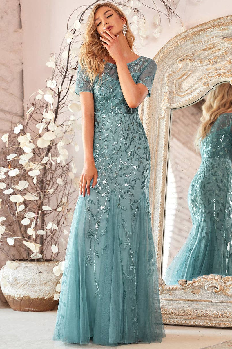 Sequin Shiny Fishtail Tulle Dress