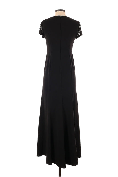 Adrianna Papell Black Embellished Maxi Dress
