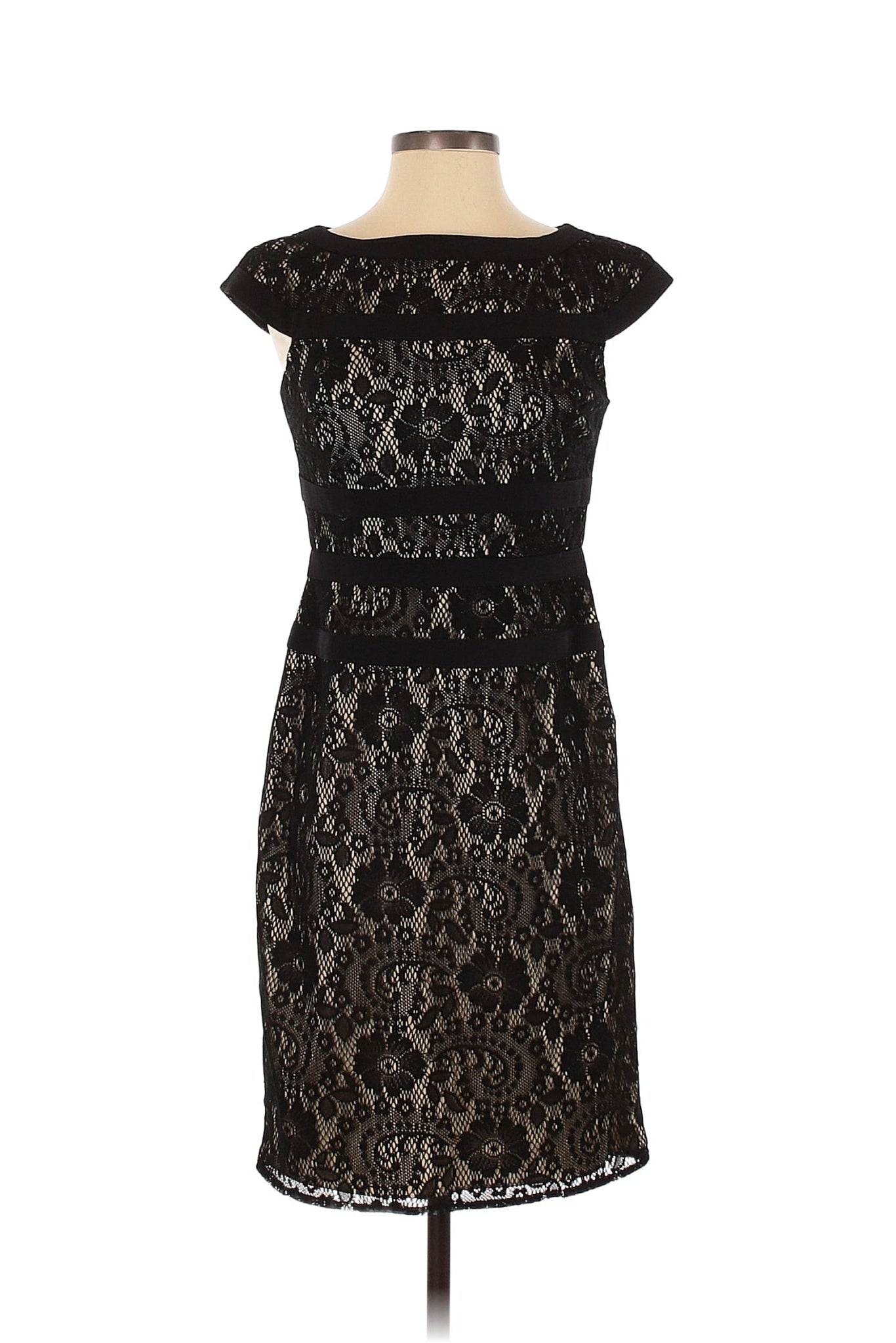 Adrianna Papell Black Lace Coctail Dress