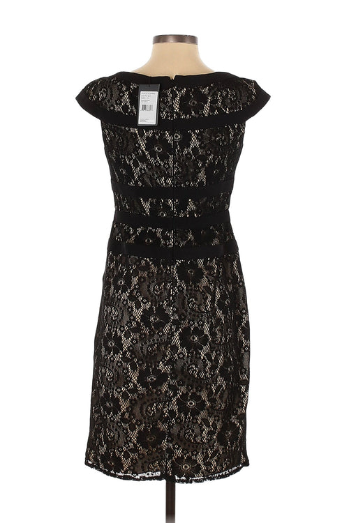 Adrianna Papell Black Lace Coctail Dress