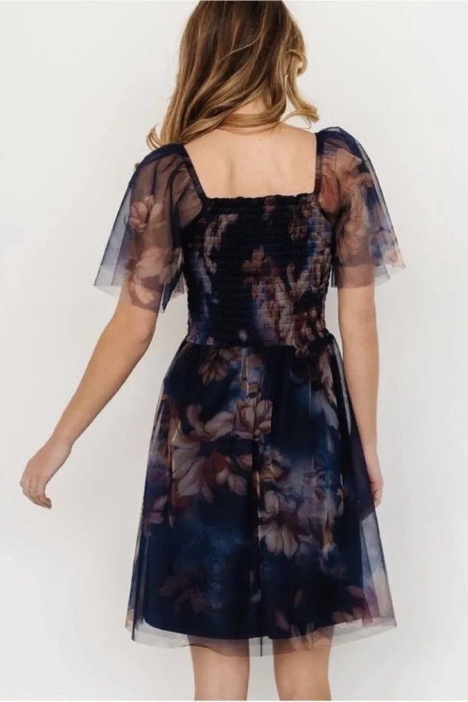 Baltic Born Tivoli Short Navy Printed Dress