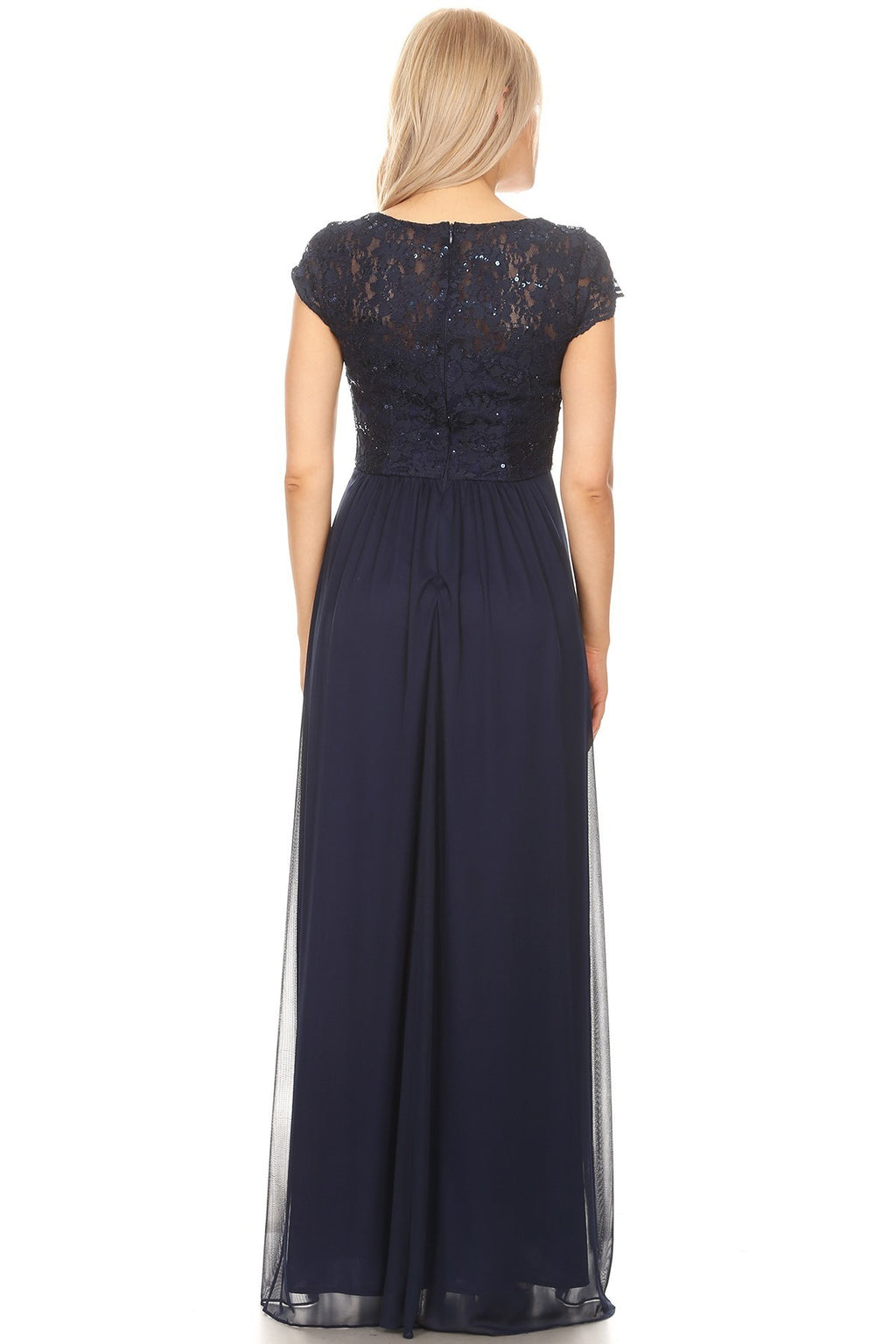 Lace Bodice Floor Length Gown