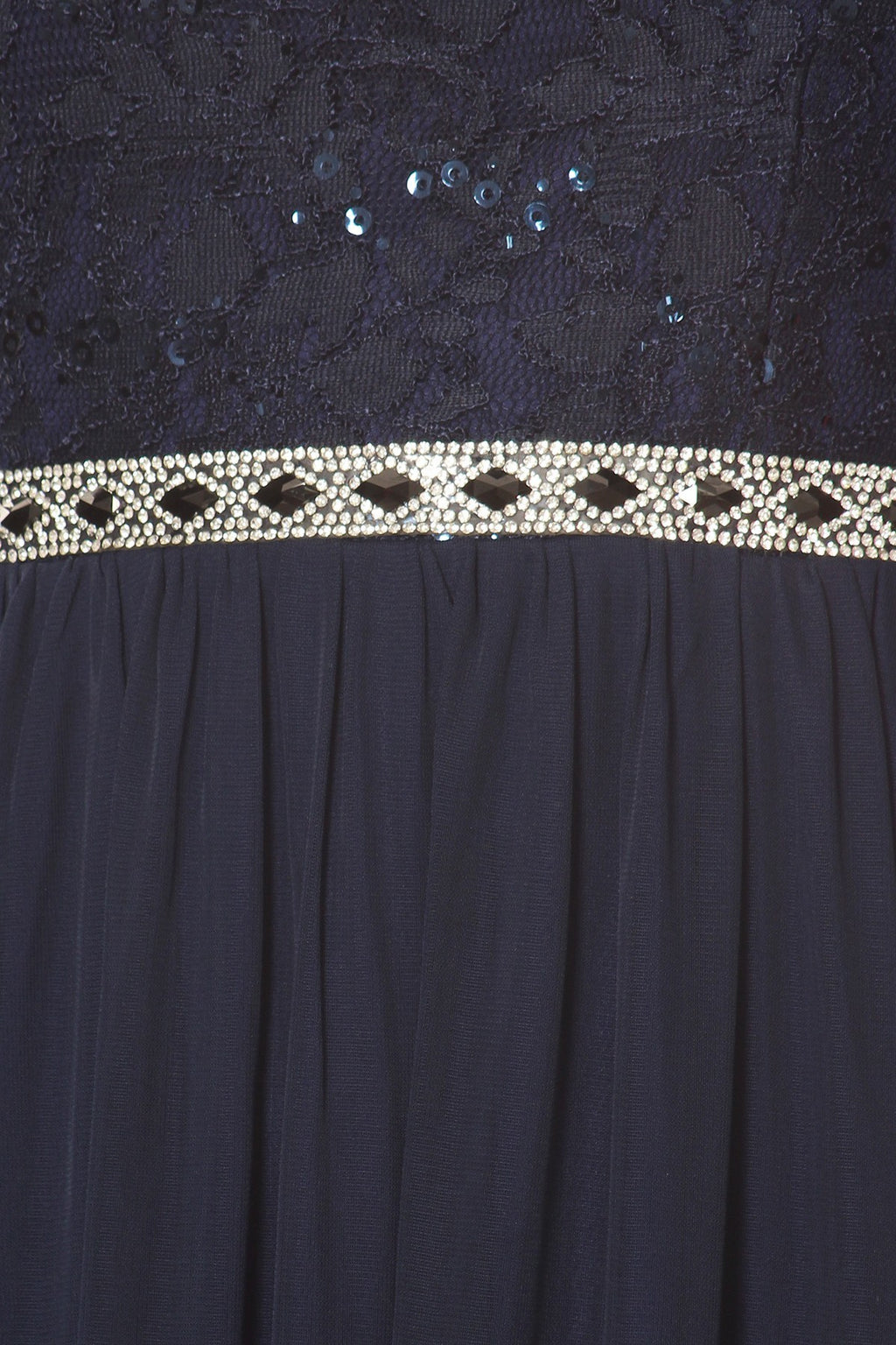 Lace Bodice Floor Length Gown
