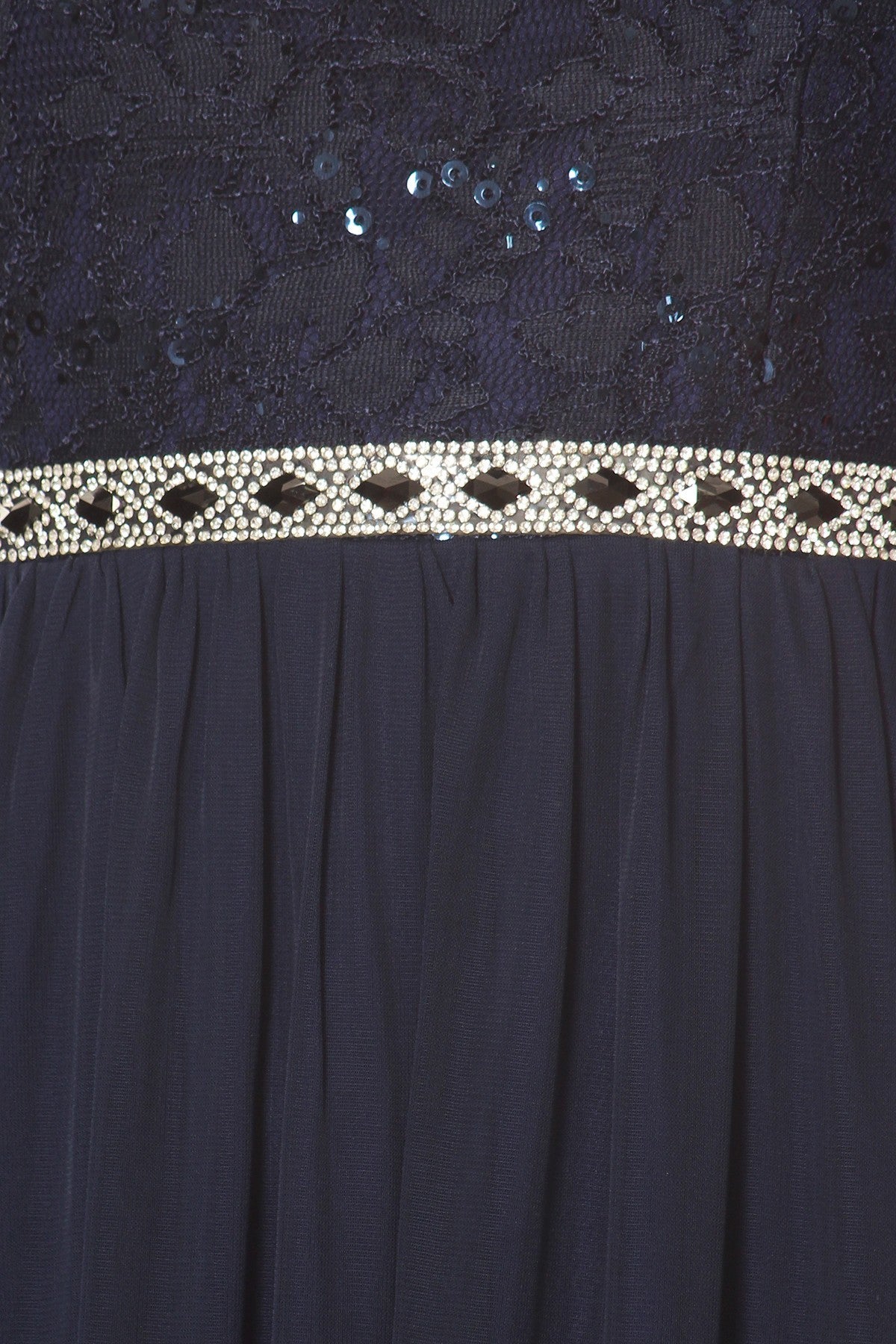 Lace Bodice Floor Length Gown
