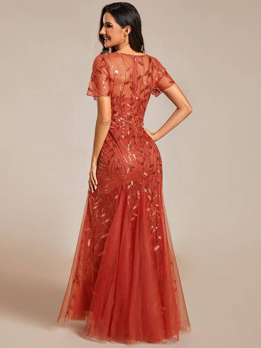 Sequin Shiny Fishtail Tulle Dress