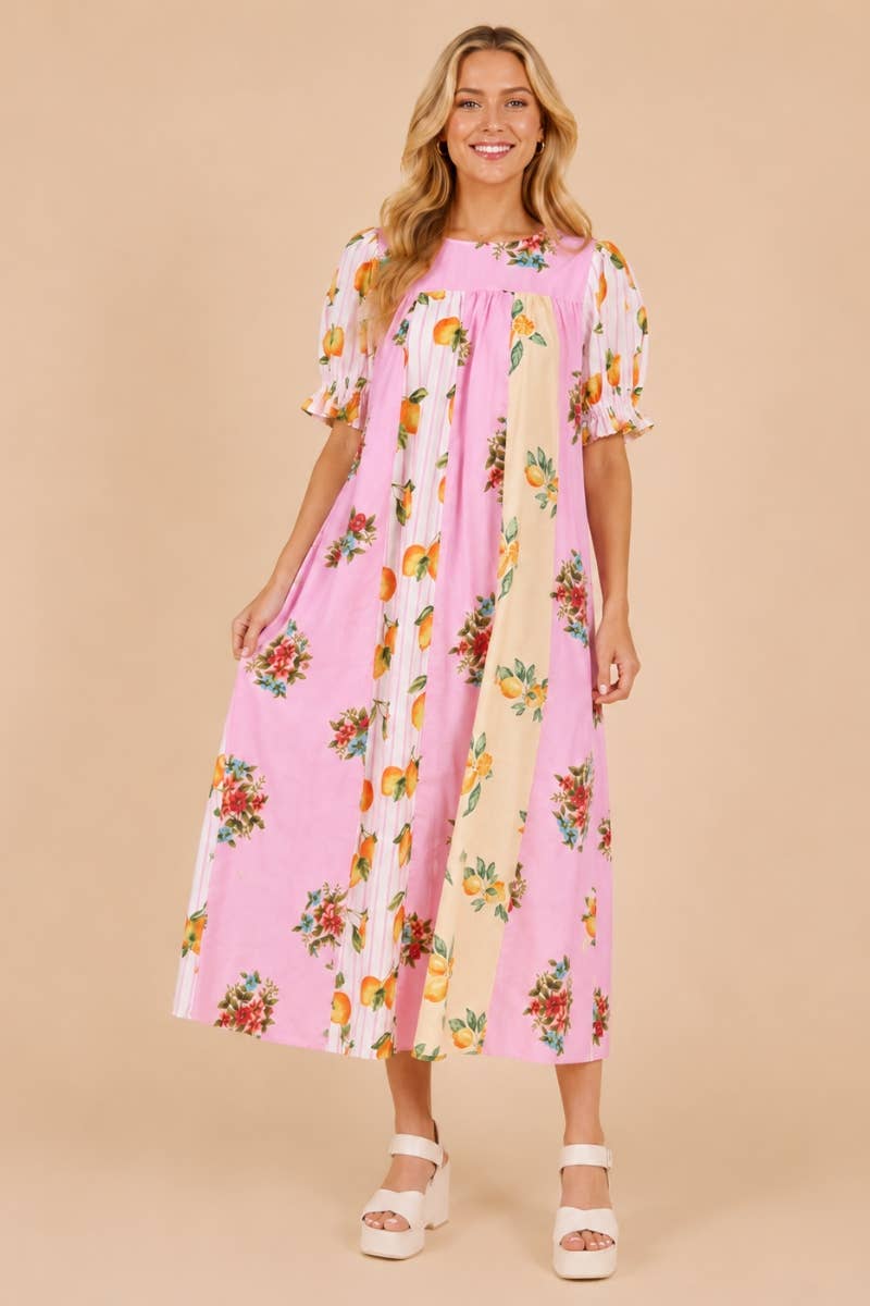 Patchwork Midi Dress