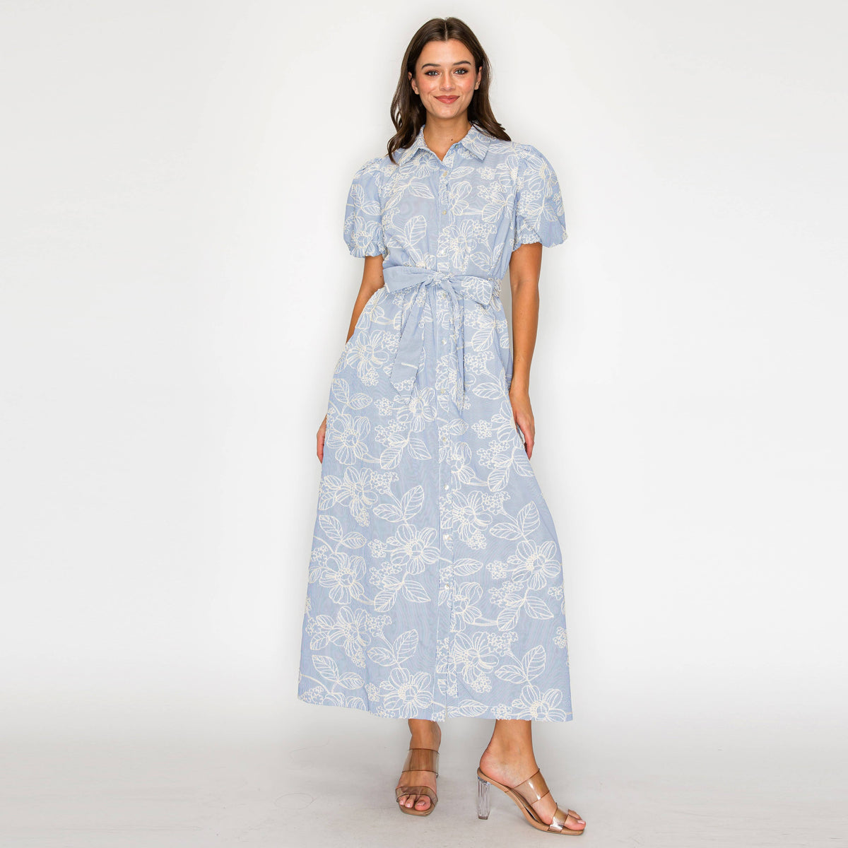 Bluebell Garden Stripe Midi Dress - LWD3482