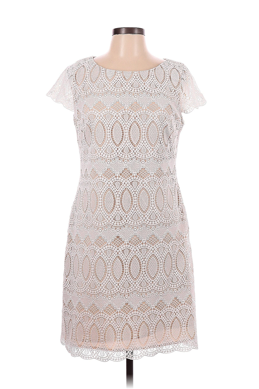 Eliza J Off White Lace Cap Sleeve Dress