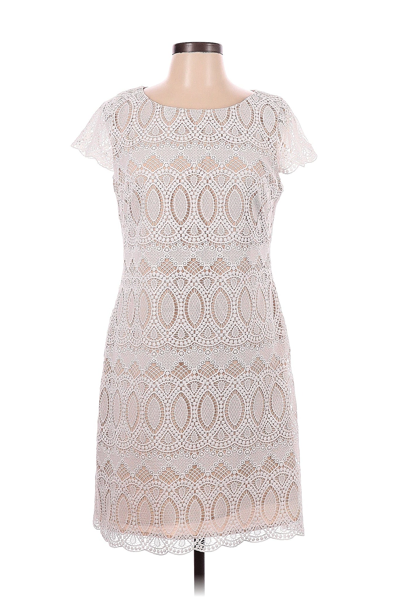 Eliza J Off White Lace Cap Sleeve Dress