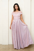Sparkle Lace and Glitter Cap Sleeve Gown