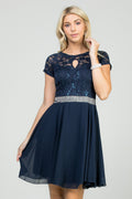 Lace Chiffon Short Dress