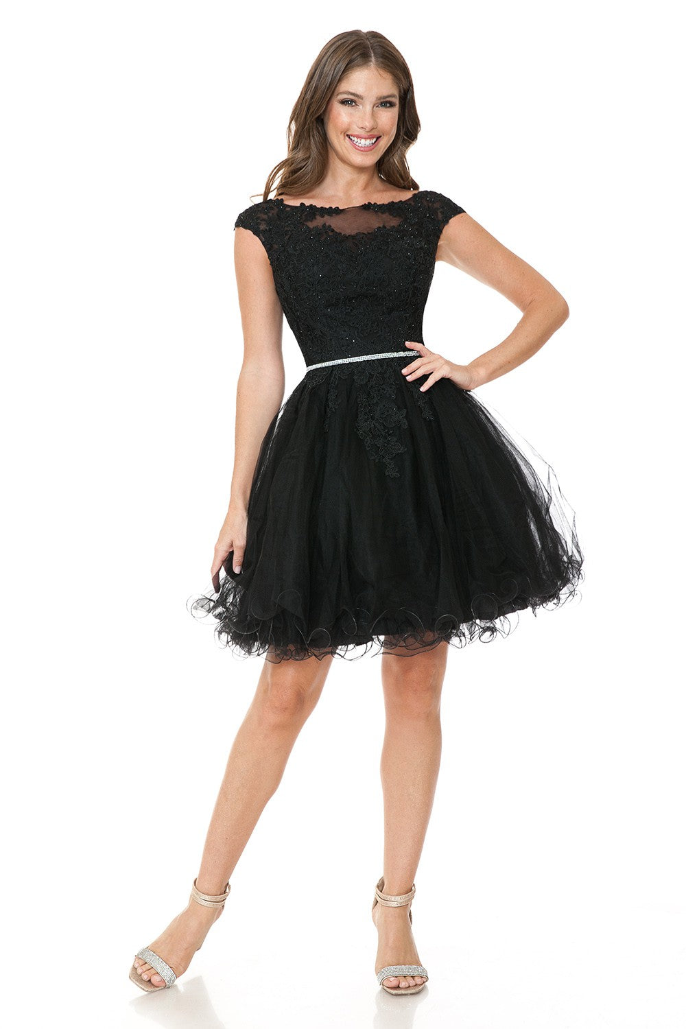 Sweetheart Embroidered Embellished Short Dress
