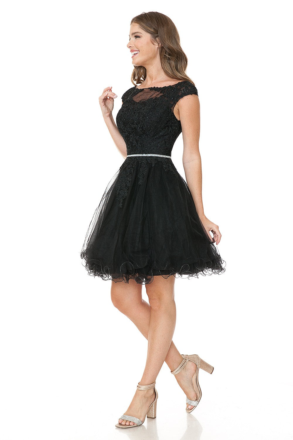 Sweetheart Embroidered Embellished Short Dress